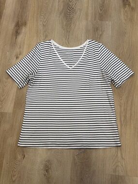 Lane Bryant Pretty and Perfect Cotton Striped Tee